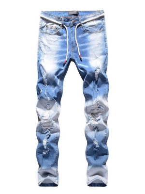 Pocket Gradient Straight Casual Zipper Miesten Farkut
