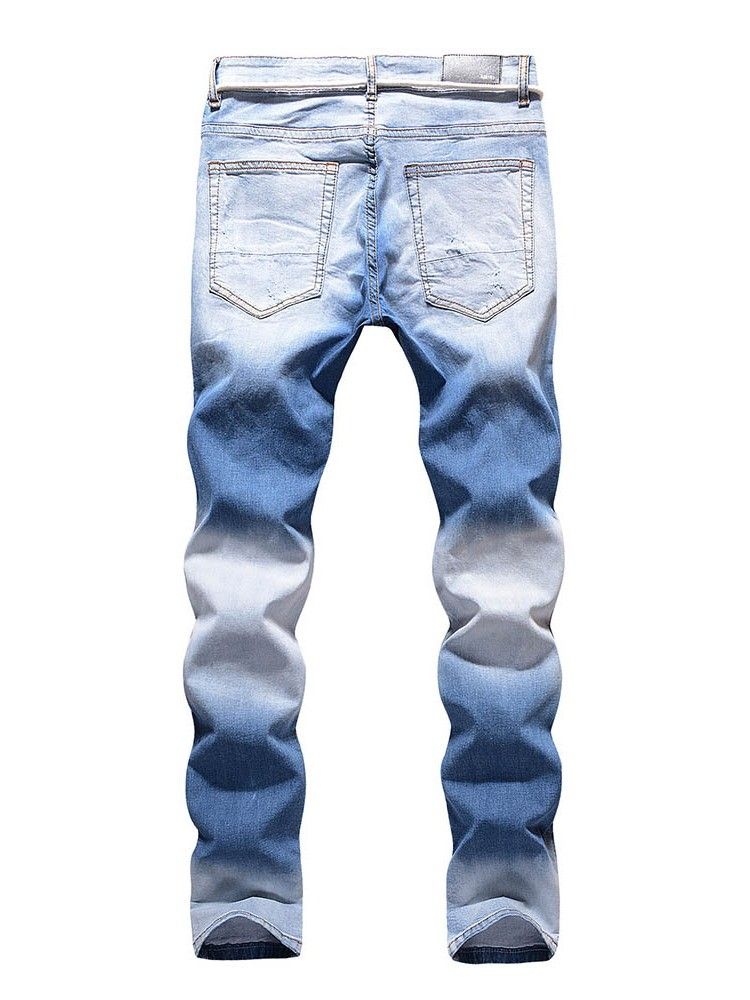 Pocket Gradient Straight Casual Zipper Miesten Farkut