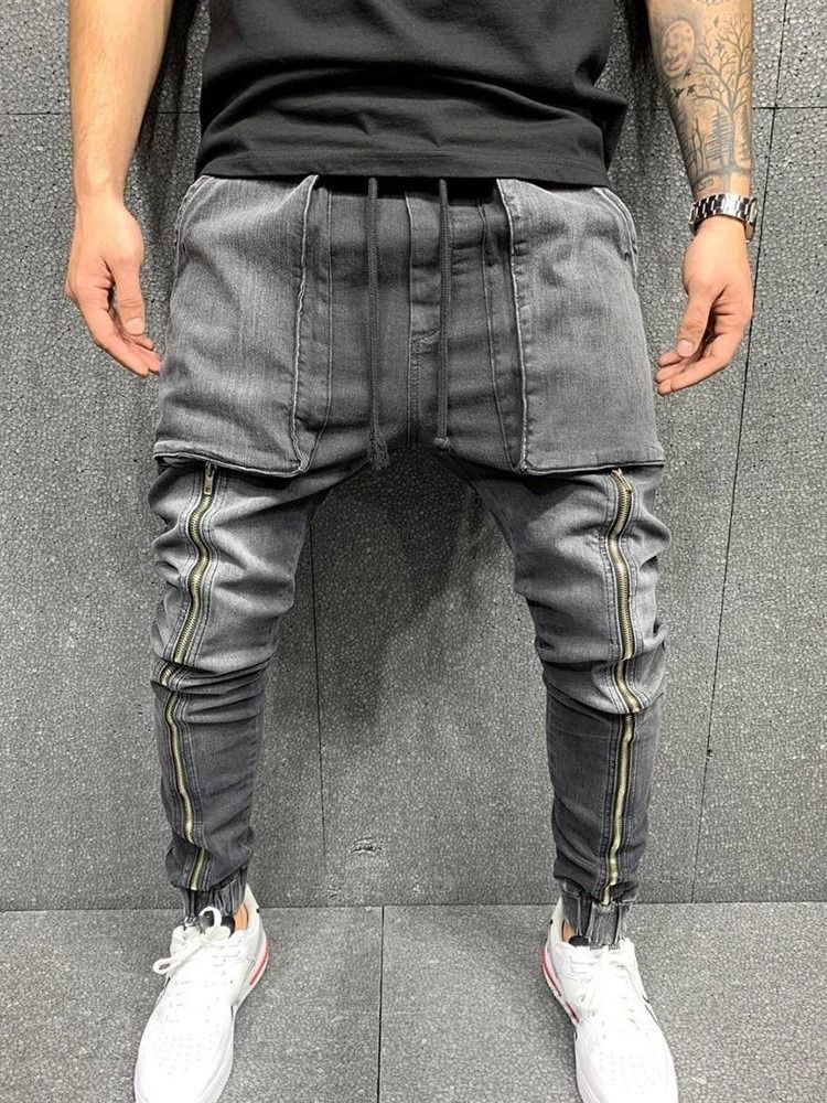 Pocket Lace-up Hip Hop -farkut
