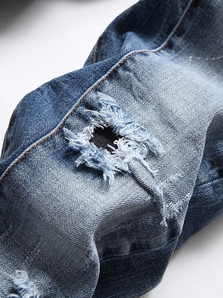 Reikä Casual Button Miesten Farkut