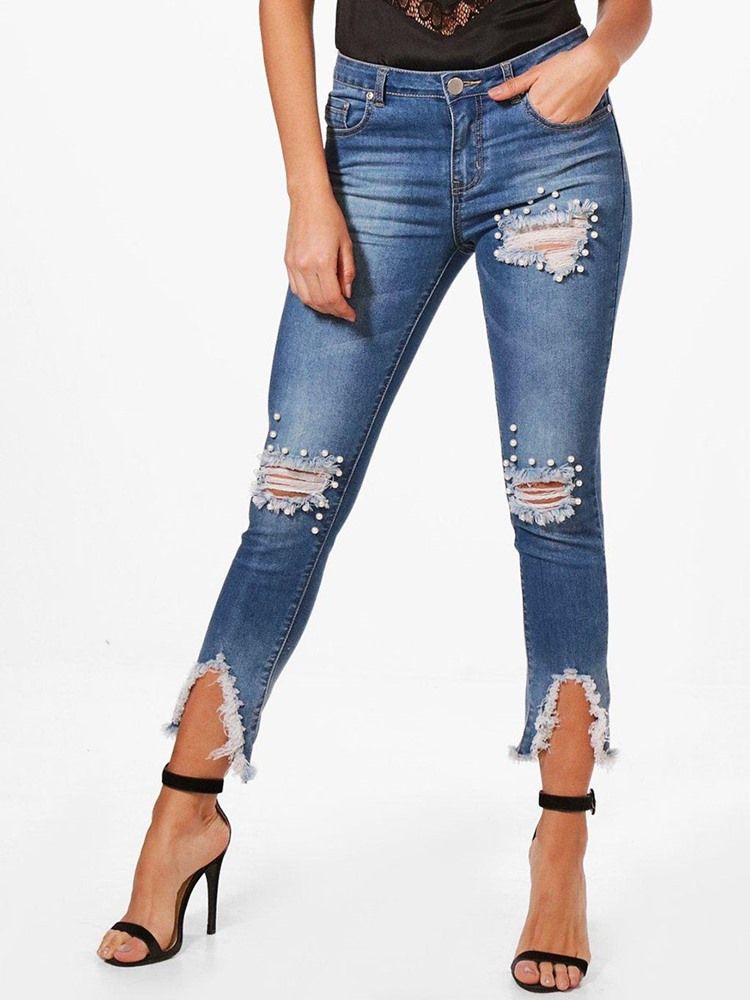 Skinny Denim Epäsymmetriset Naisten Farkut