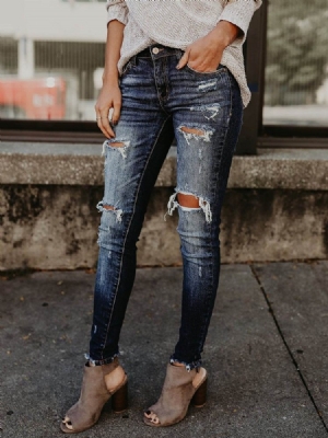 Skinny Denim Ripped Naisten Farkut
