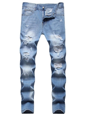 Straight Hole Casual Zipper -farkut
