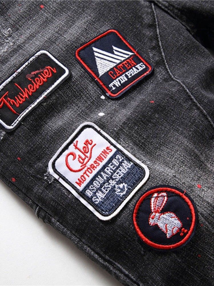 Suoranapit Casual Button Miesten Farkut