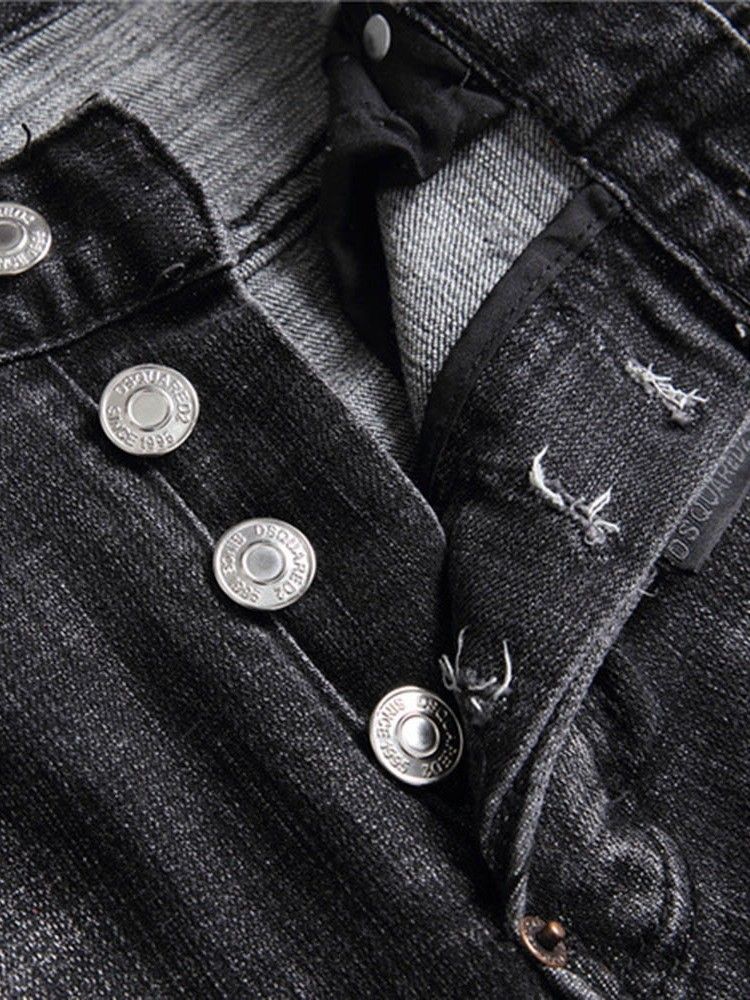 Suoranapit Casual Button Miesten Farkut
