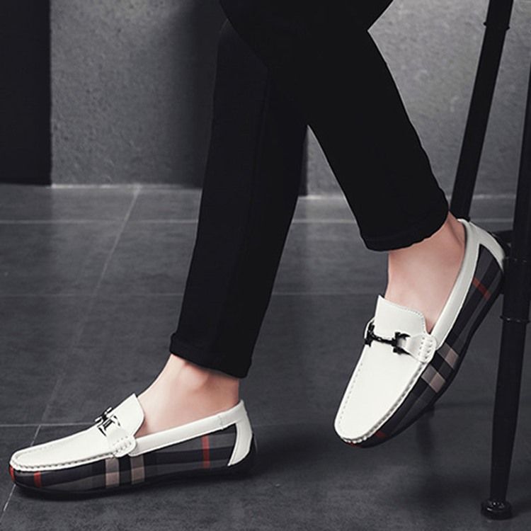 Plaid Slip-on Round Toe Miesten Kengät