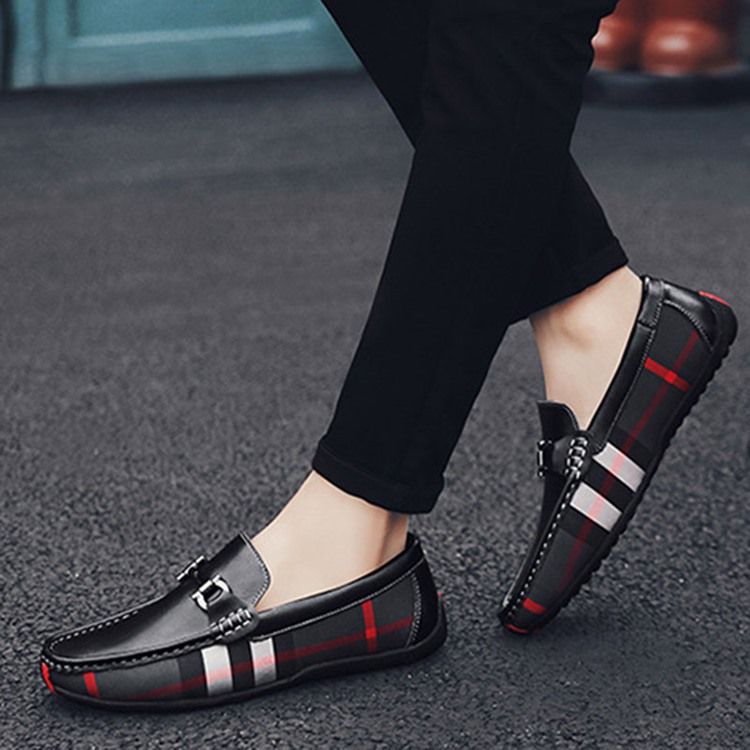Plaid Slip-on Round Toe Miesten Kengät