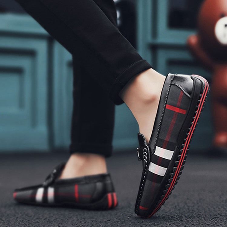Plaid Slip-on Round Toe Miesten Kengät