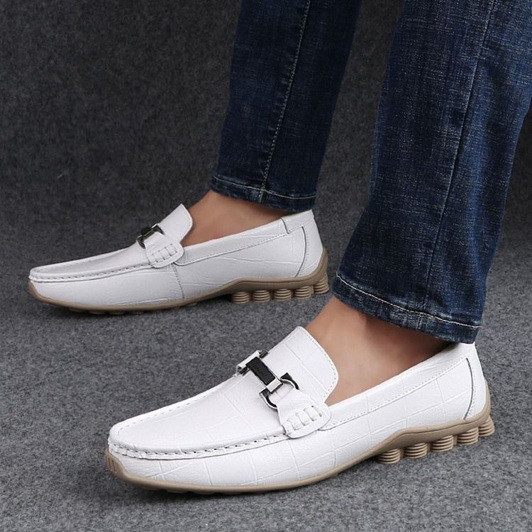 Plaid Slip-on Round Toe Miesten Vapaa-ajan Kengät