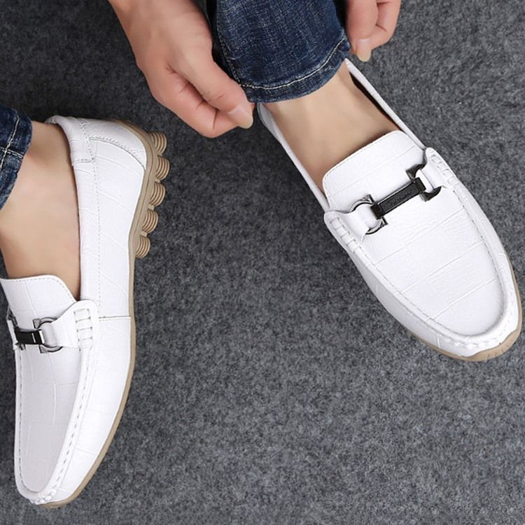 Plaid Slip-on Round Toe Miesten Vapaa-ajan Kengät