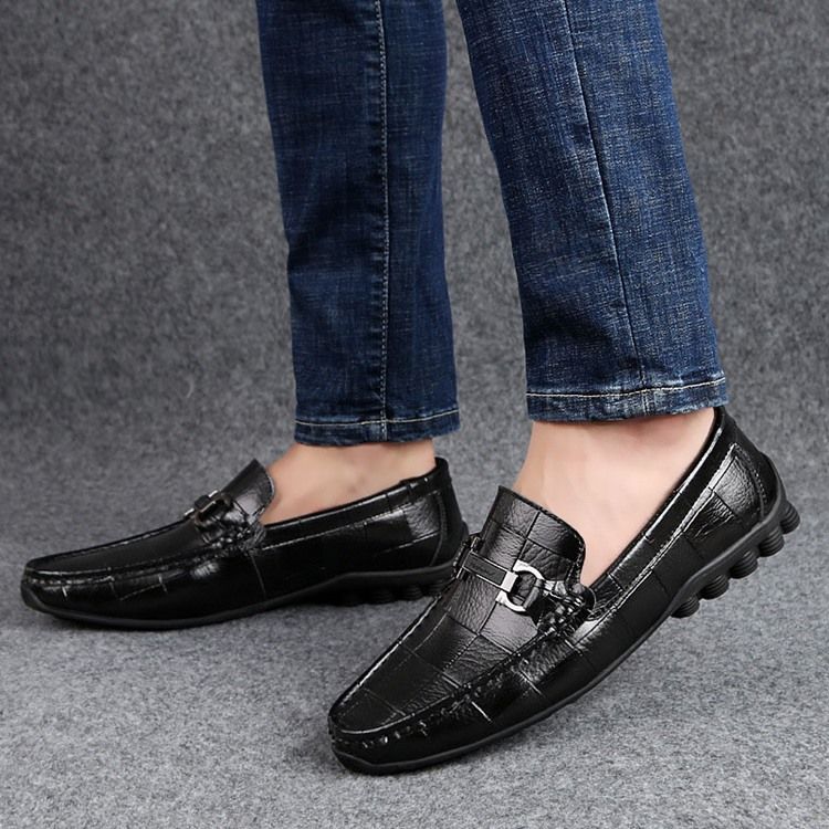 Plaid Slip-on Round Toe Miesten Vapaa-ajan Kengät