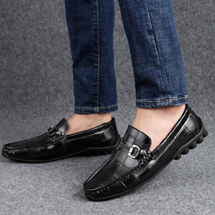 Plaid Slip-on Round Toe Miesten Vapaa-ajan Kengät