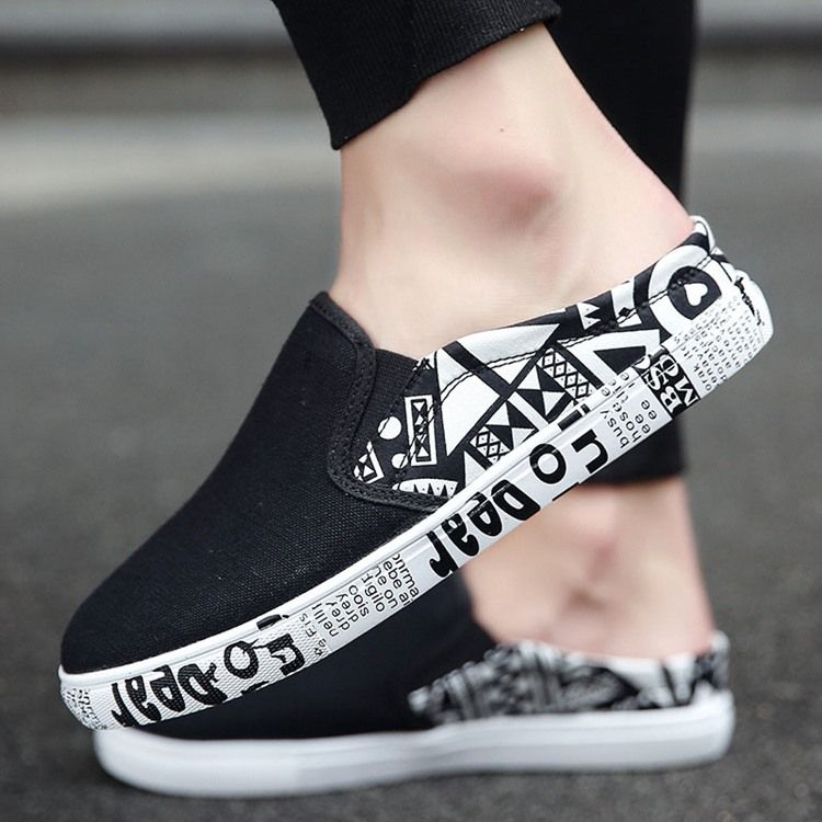 Print Slip-on Round Toe Miesten Kengät