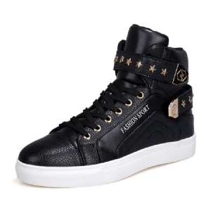 Pu Rivet Lace-up High-cut Upper Miesten Lenkkarit