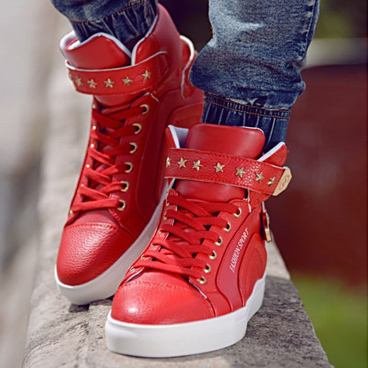 Pu Rivet Lace-up High-cut Upper Miesten Lenkkarit
