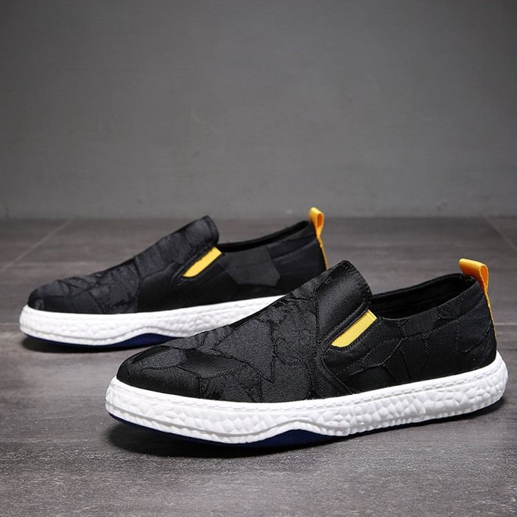 Pu Slip-on Color Block Round Toe Miesten Luistinkengät
