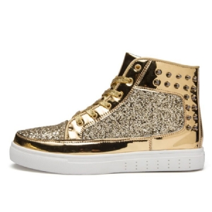 Sequin Lace-up Round Toe Miesten Luistimet