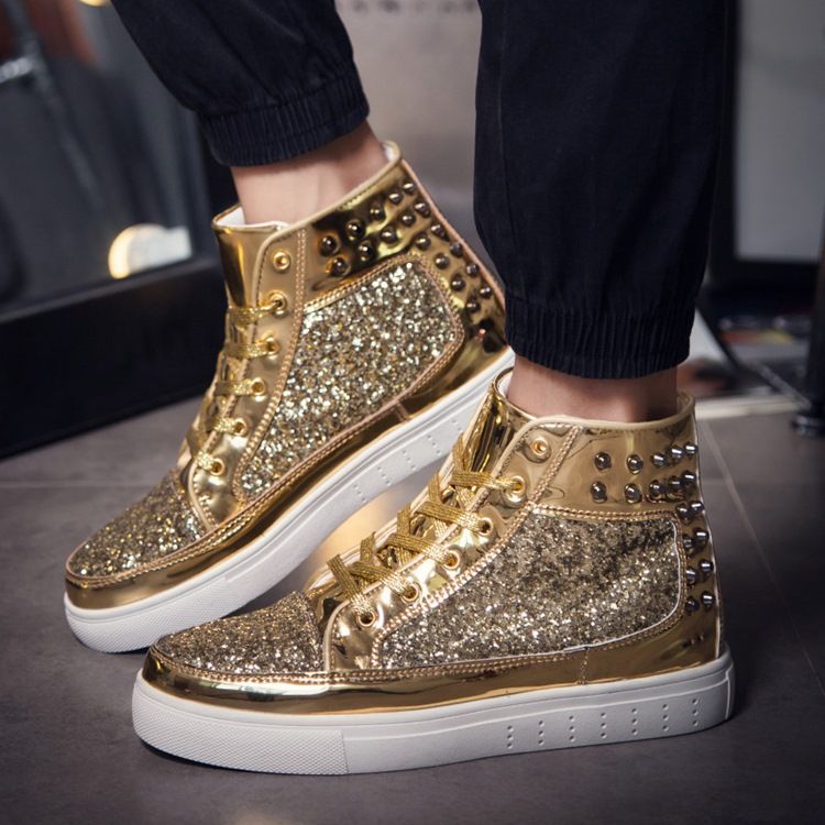 Sequin Lace-up Round Toe Miesten Luistimet