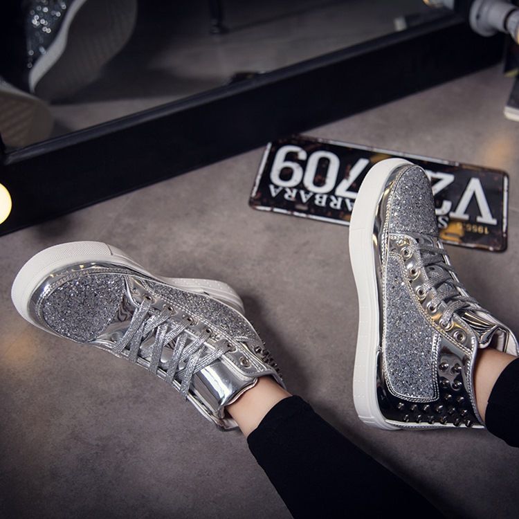 Sequin Lace-up Round Toe Miesten Luistimet