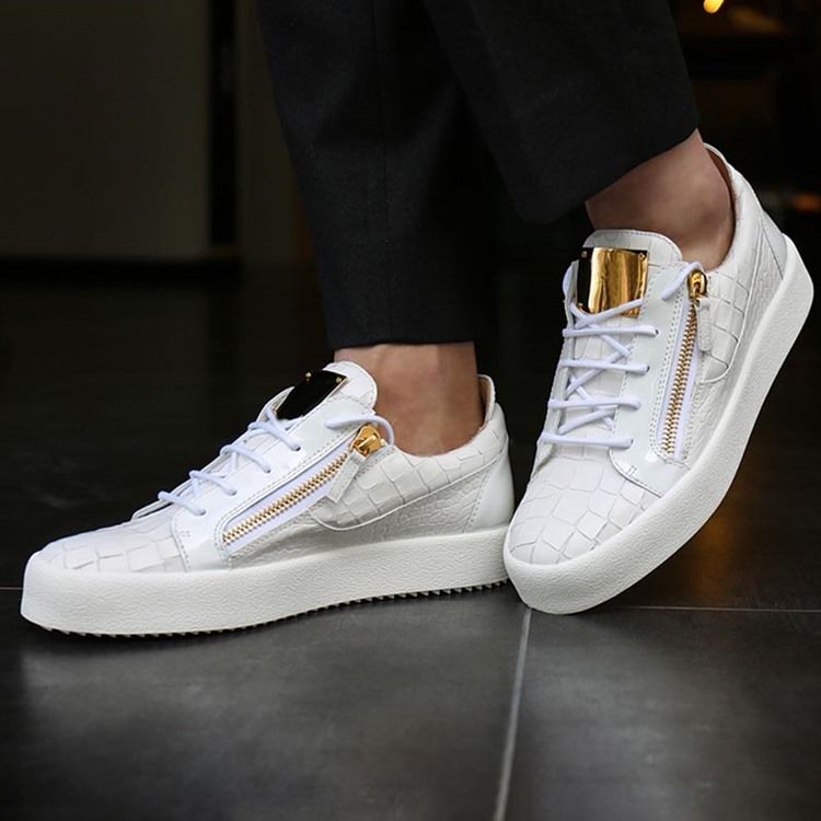 Sequin Zipper Round Toe Miesten Lenkkarit