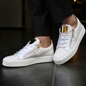 Sequin Zipper Round Toe Miesten Lenkkarit