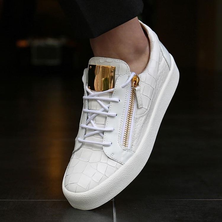 Sequin Zipper Round Toe Miesten Lenkkarit