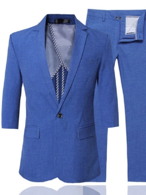Blazer Button Plain Miesten Puku