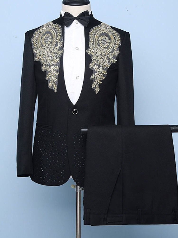 Blazer Formal Button Miesten Puku
