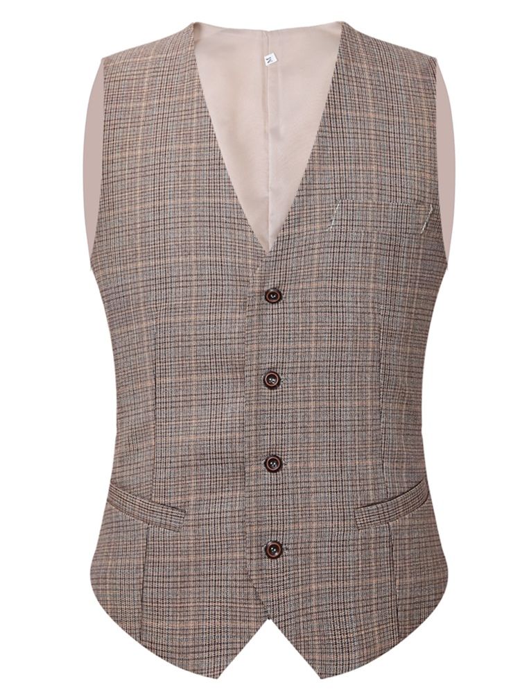 Blazer One Button Plaid Miesten Puku