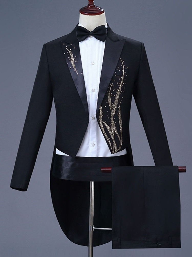 Floral Diamond Blazer Housut Miesten Rento Juhlamekko