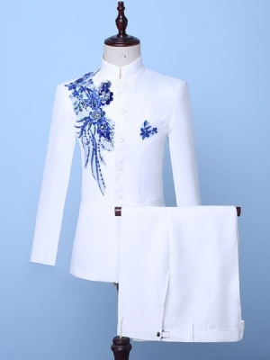 Miesten Yksirivinen Bleiseri Vintage-mekko