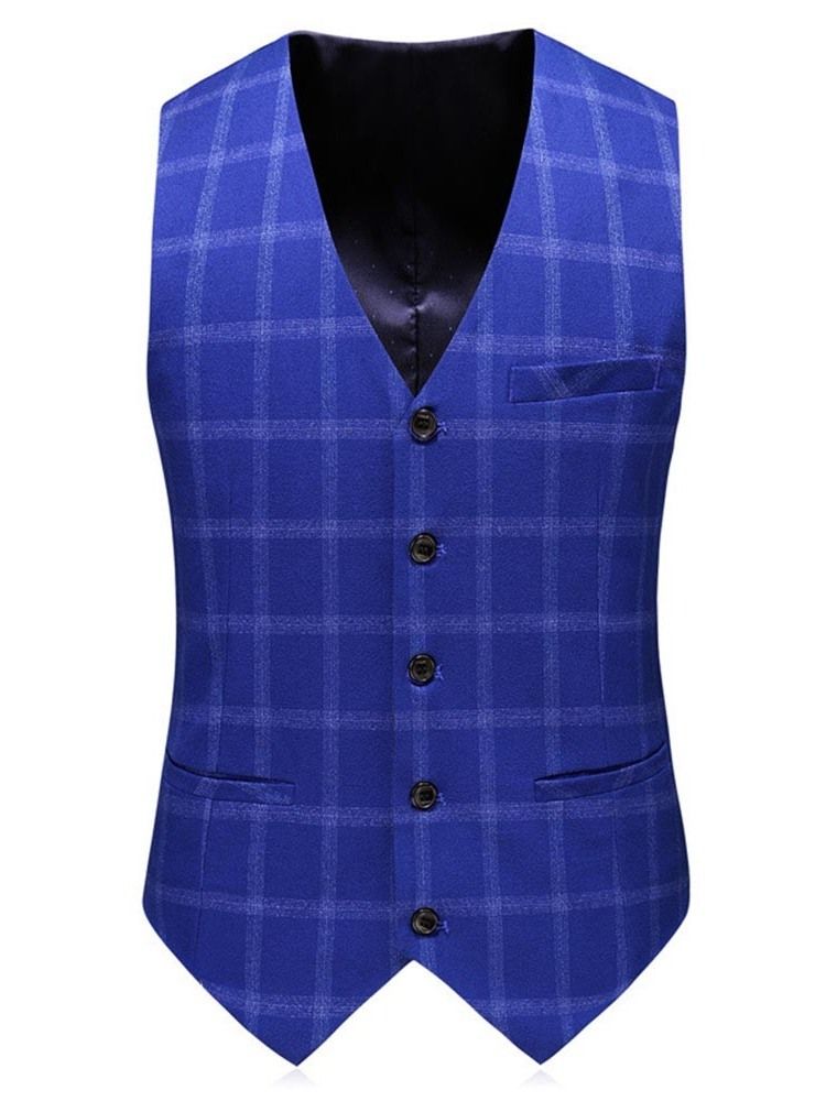 Plaid Blazer Miesten Puku