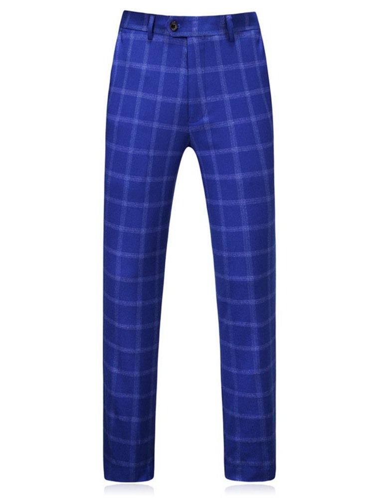 Plaid Blazer Miesten Puku