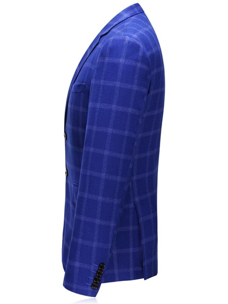 Plaid Blazer Miesten Puku