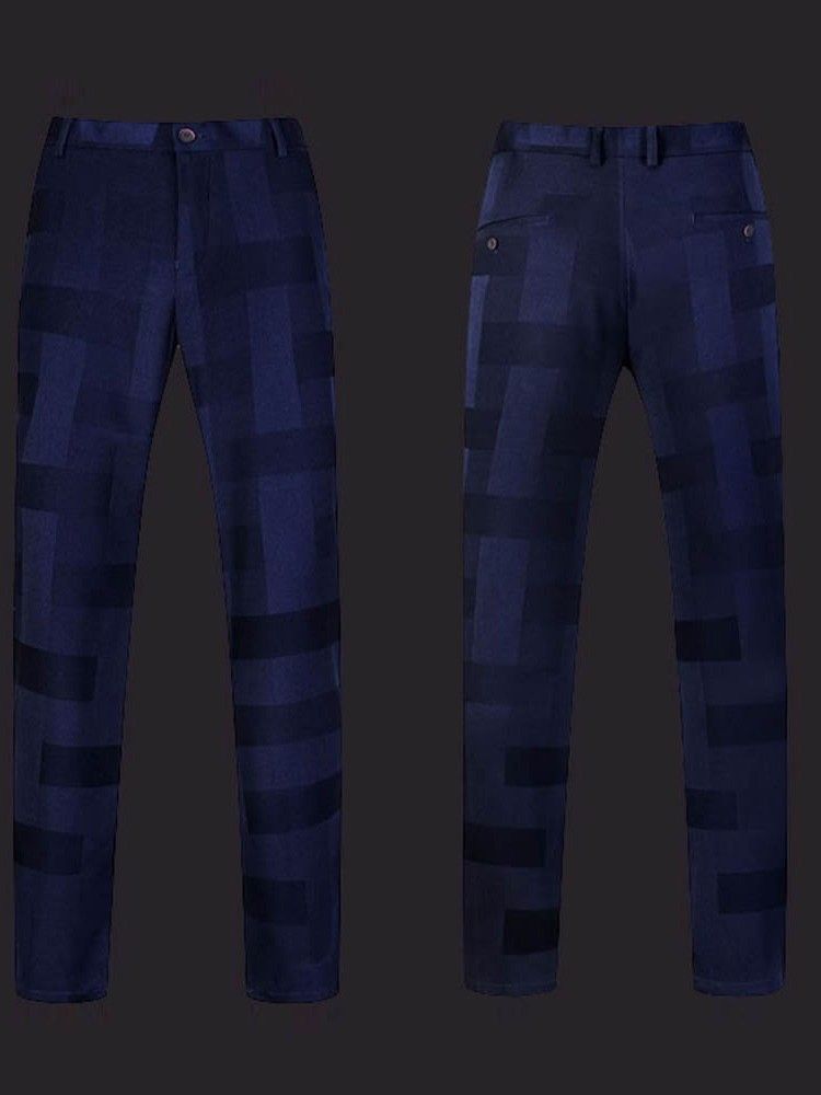 Plaid Yksirivinen Bleiseri Liivi Housut Miesten Rento Puku