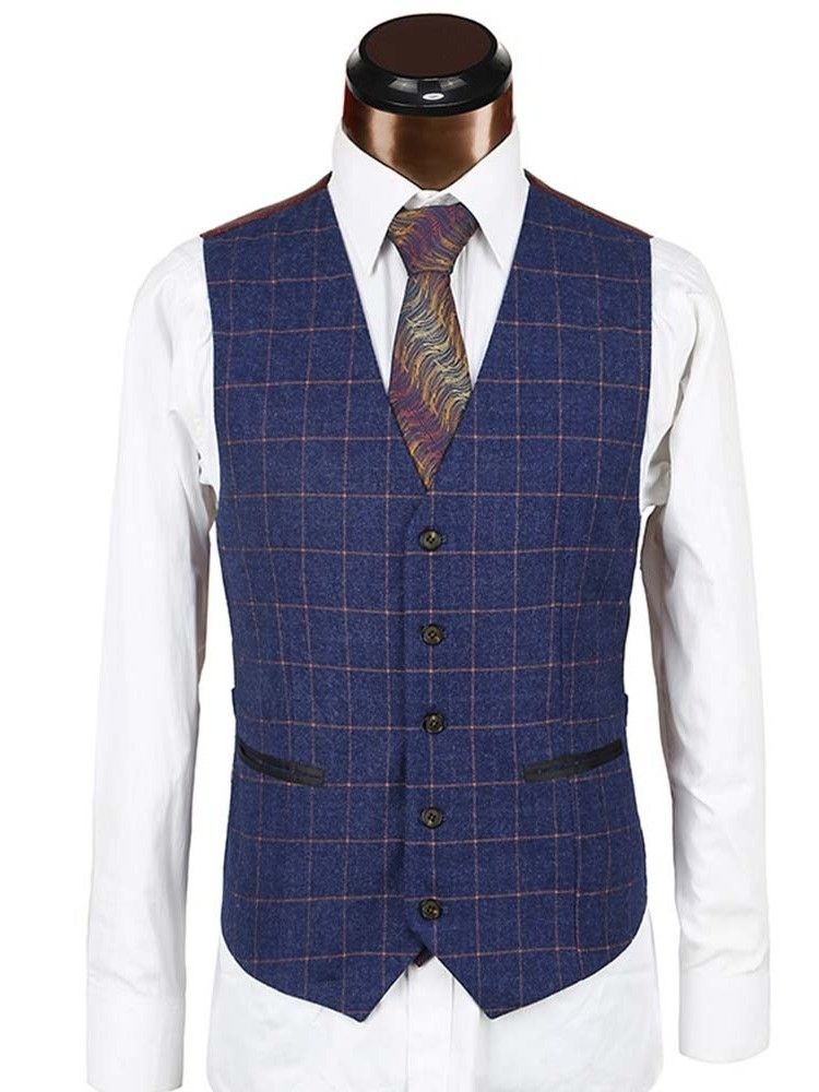 Vest England Button Miesten Puku