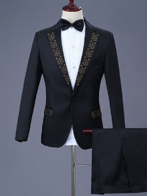 Yksipainoninen Diamond Blazer -housut Miesten Juhlamekko