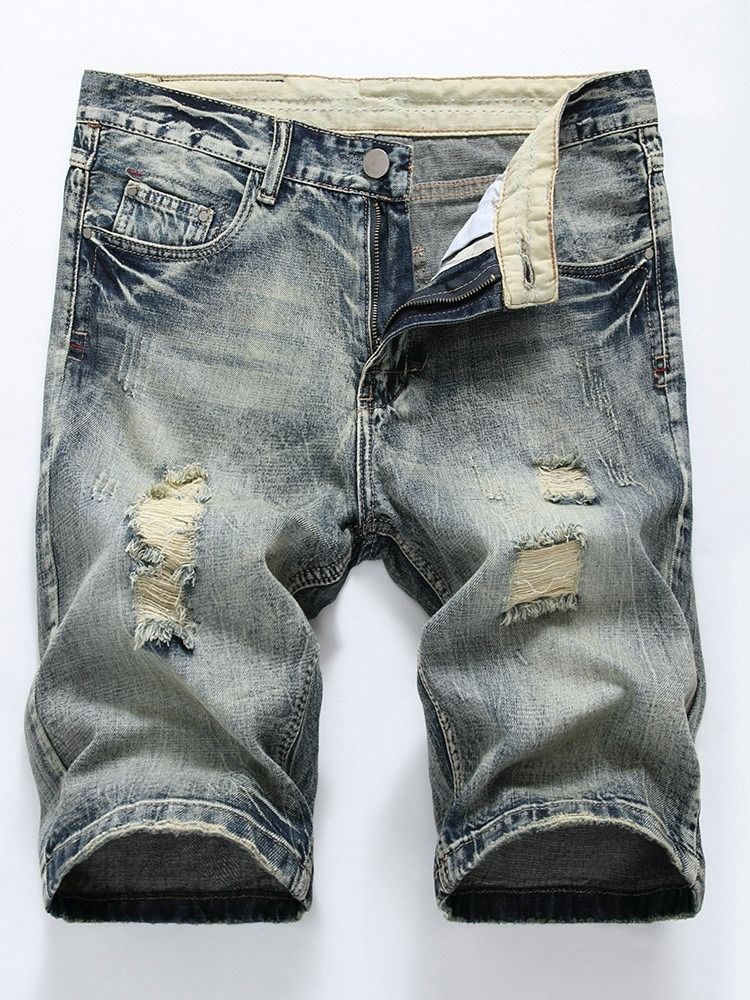 Hole European Mid Waist -farkkushortsit