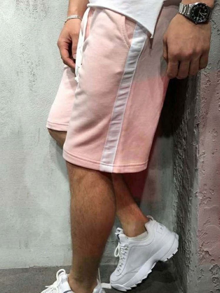 Lace-up Straight Stripe Mid Waist Miesten Rento Shorts