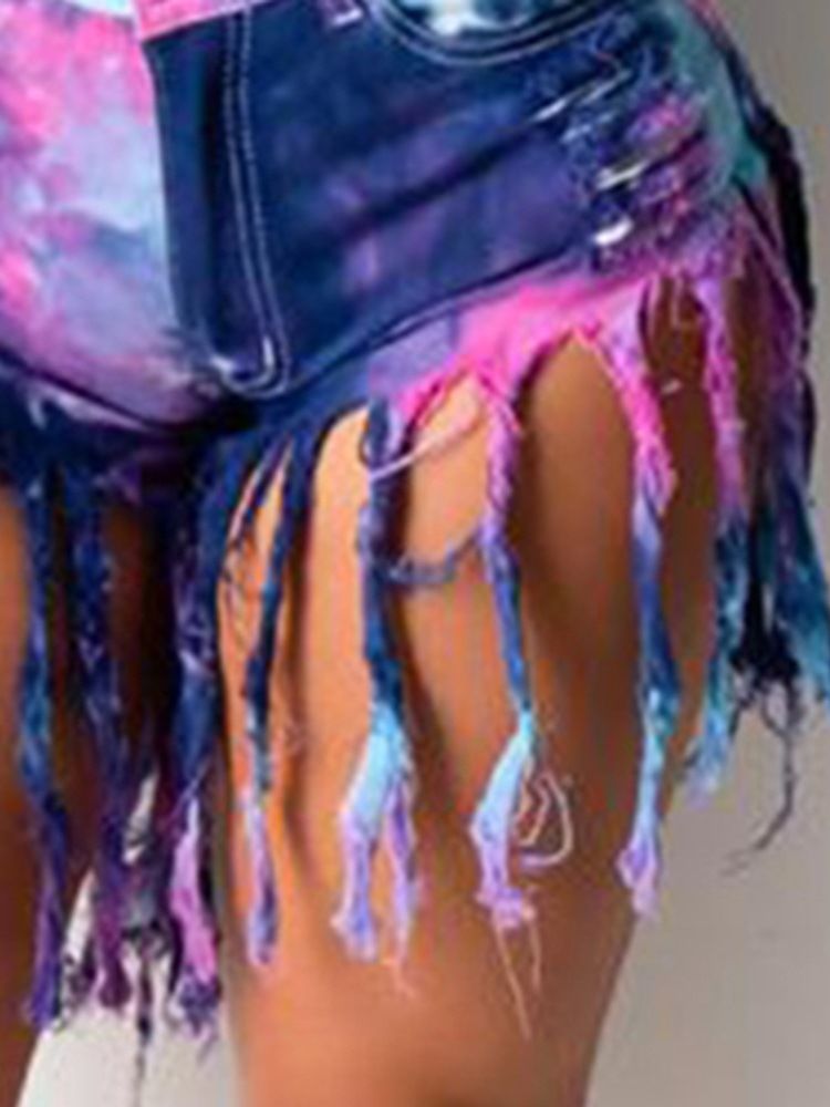 Naisten Reiänväriset Bellbottoms-vetoketjulliset Shortsit