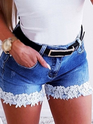 Naisten Vetoketjulliset Patchwork-shortsit