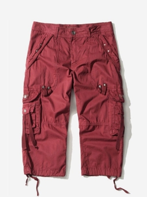 Pocket Straight Plain Mid Waist Miesten Rahtishortsit