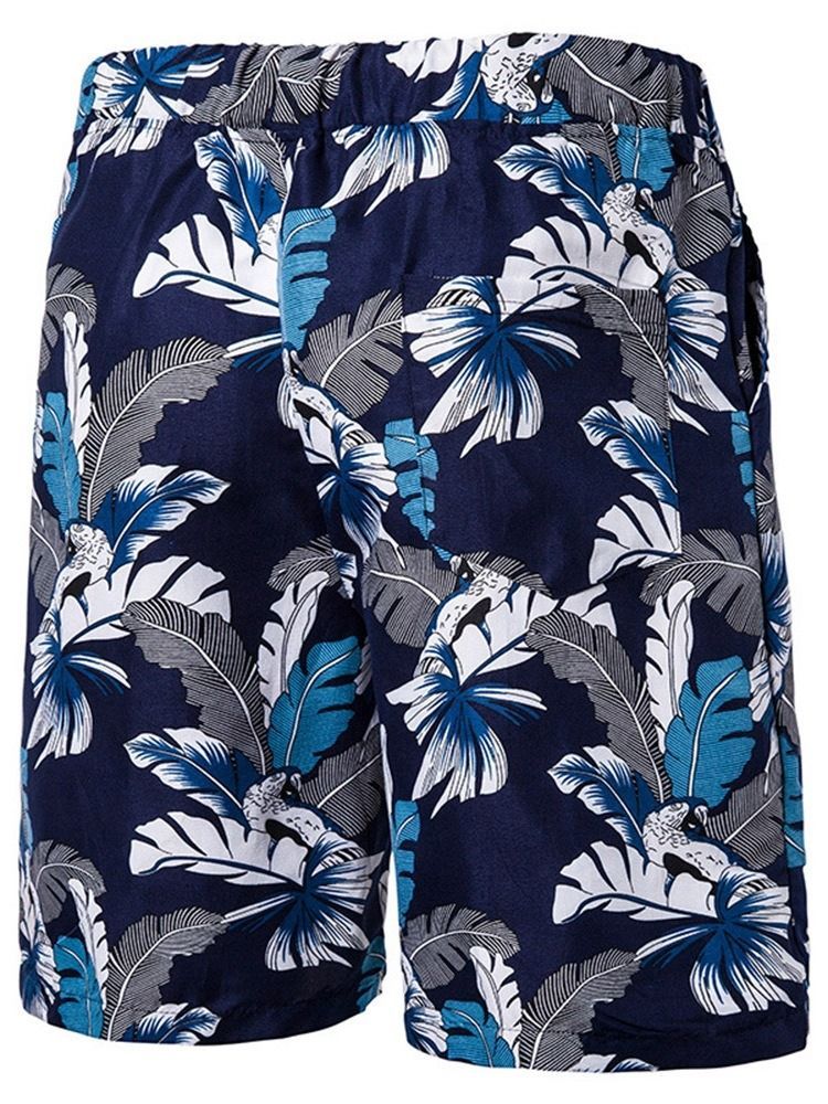 Print Plant Casual Lace-up Miesten Rento Shorts