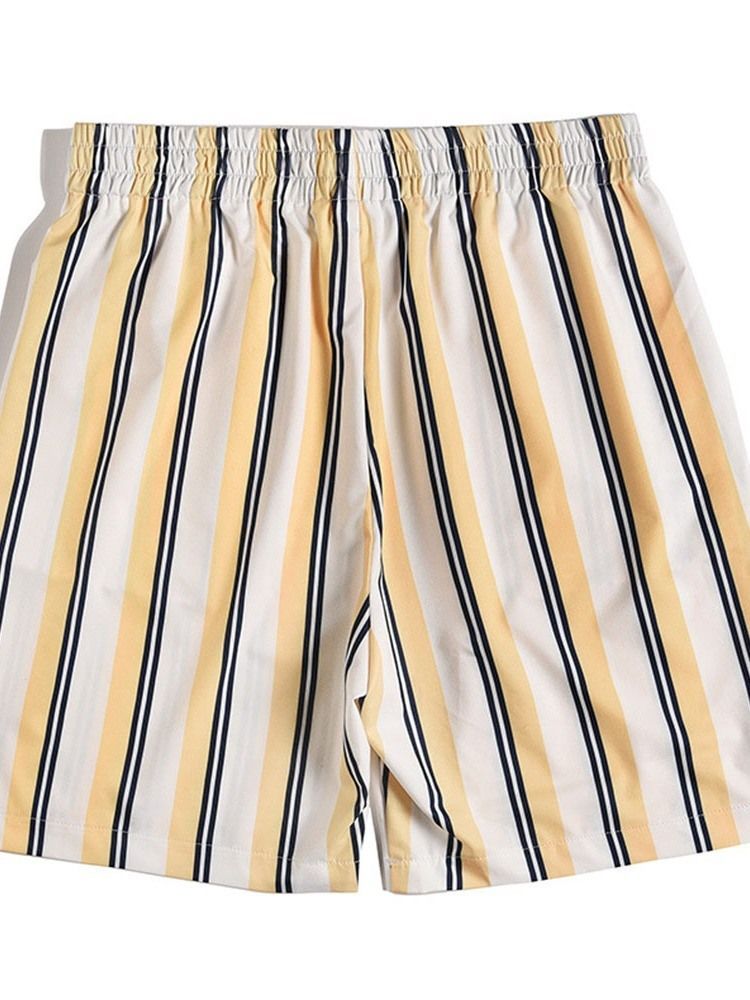 Print Raita Loose Elastics Casual Miesten Shortsit