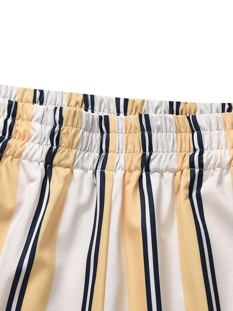 Print Raita Loose Elastics Casual Miesten Shortsit