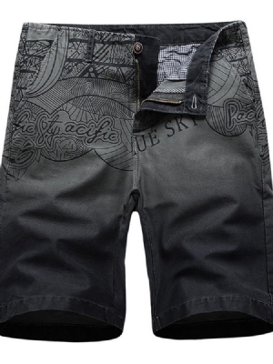 Suorat Print Letter Casual Zipper Miesten Shortsit
