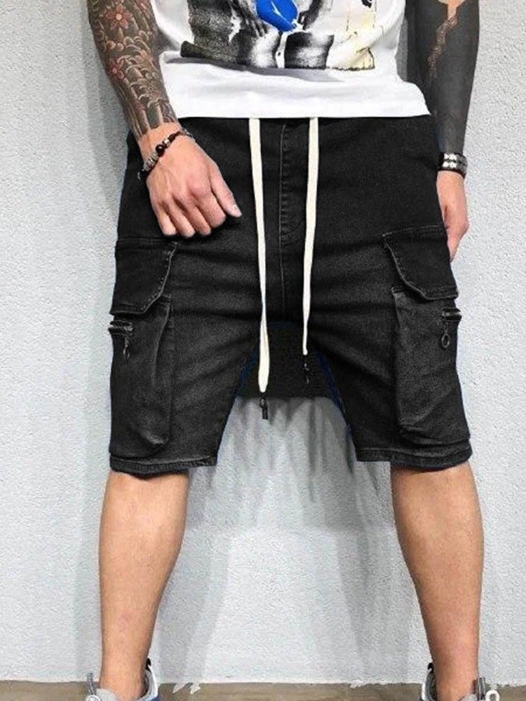 Suorat Taskut-nauhalliset Miesten Rento Shortsit
