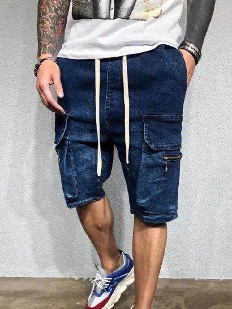 Suorat Taskut-nauhalliset Miesten Rento Shortsit