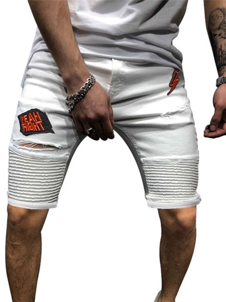 Tavalliset Suorat Reiät Keskivyötäröllä Casual Miesten Shortsit