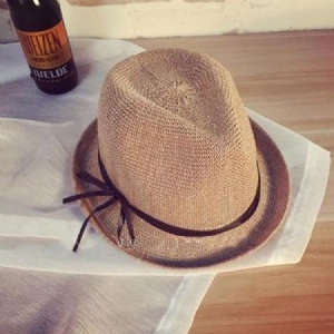 Jazzhattu Bowknot Straw Sunhat Naisille